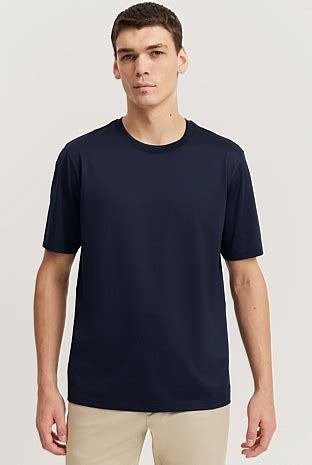 Navy Mercerised T-Shirt - Knitwear | Country Road