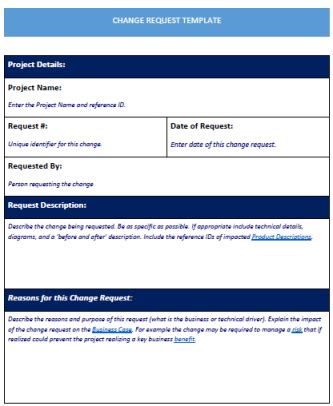 Change Control Form Template Free - PRINTABLE TEMPLATES