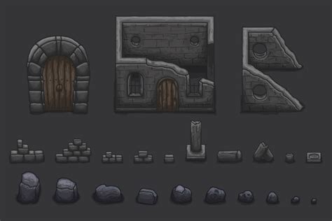 2D Top Down Dungeon Tileset - CraftPix.net