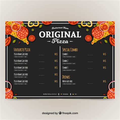 Premium Vector | Restaurant menu, original pizza