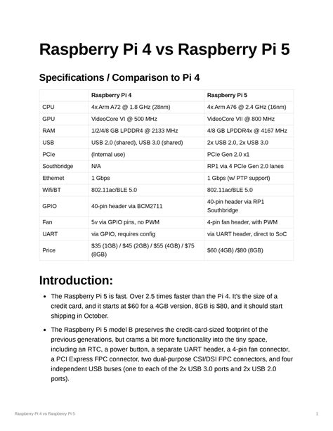 Pi 4 vs Pi 5 - This is about pi 4 about cloud - Raspberry Pi 4 vs Raspberry Pi 5 Specifications ...