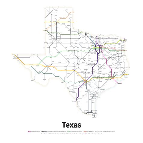 Texas Highway Road Map Printable