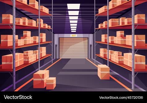 Warehouse clipart logistic hub with box Royalty Free Vector