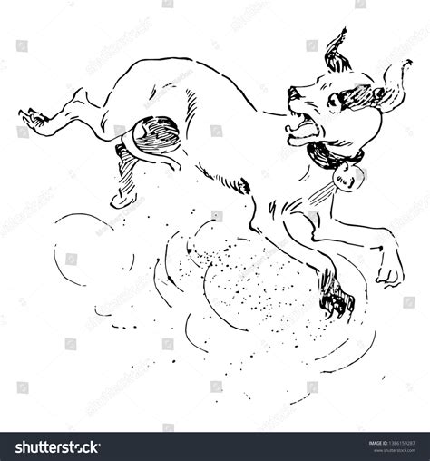 This Illustration Represents Dog Which Scared Stock Vector (Royalty ...