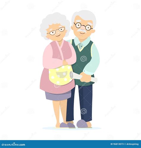 Isolated elderly couple. stock vector. Illustration of husband - 96813073