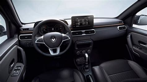 Renault Oroch 2023 en México interiores con pantalla touch de 8" con ...