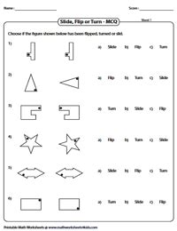 Slide, Flip and Turn Worksheets