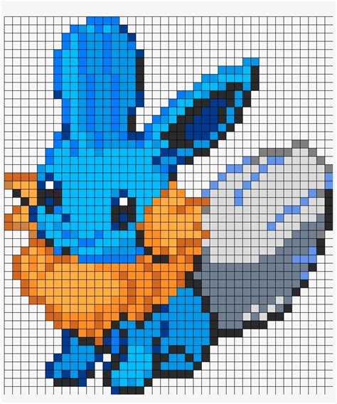 Mudkip Pixel Art Grid / 1000 x 947 png 16 kb.