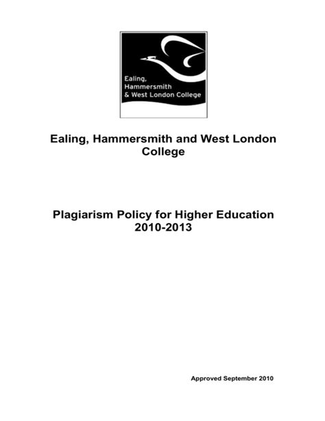 Plagiarism - Ealing, Hammersmith & West London College