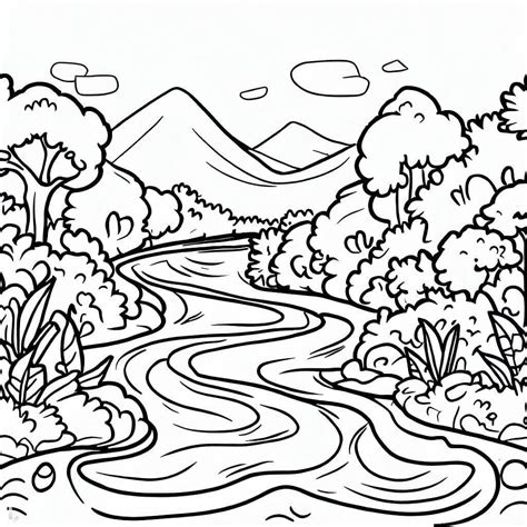 River Landscape Image coloring page - Download, Print or Color Online ...