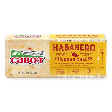 Cabot Naturally Aged Hot Habanero Cheddar Cheese Block (8 oz) - Instacart