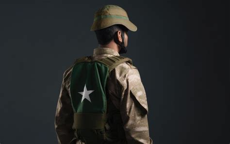 Premium AI Image | Army with Pakistan Flag