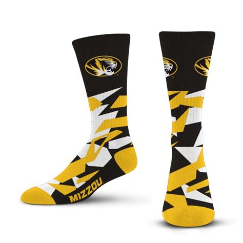 Mizzou Tigers Shattered Camo Tiger Head Black and Gold Socks – Tiger Team Store