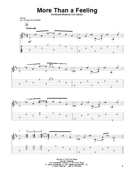 More Than A Feeling by Boston Sheet Music for Solo Guitar at Sheet Music Direct