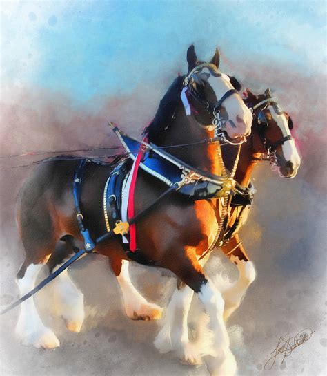 Clydesdales Painting by Tom Schmidt