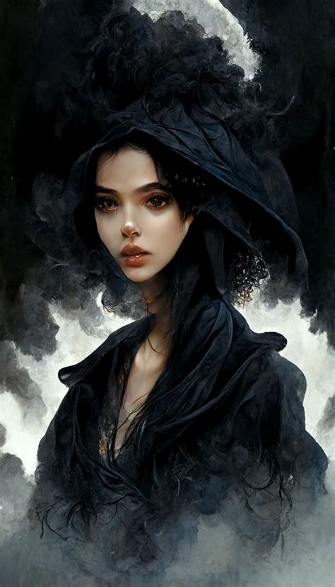 Dark Magic Art Fantasy Art a Young Witch Darkness Aura Wallpaper Art ...