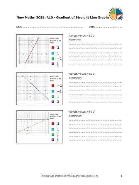 Gradient of Straight Line Graphs | PDF