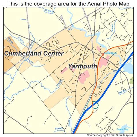 Aerial Photography Map of Yarmouth, ME Maine