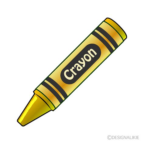 Yellow Crayon Clip Art Free PNG Image｜Illustoon