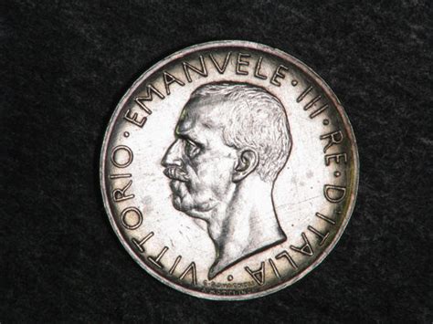 Italian coins 5 Lire Silver coin of 1927, King Victor Emmanuel III ...