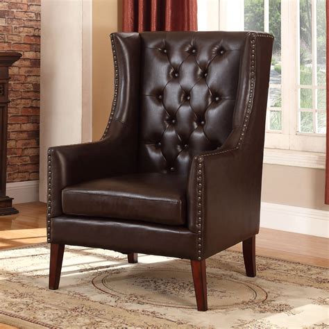 Best Master Furniture's Traditional Faux Leather Executive Chair, Brown - Walmart.com