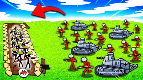 Stopping a GIANT WW1 STICKMAN INVASION... Stickman Trenches Gameplay - YouTube