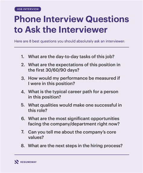 Phone Interview Questions to Ask the Interviewer | Resumeway