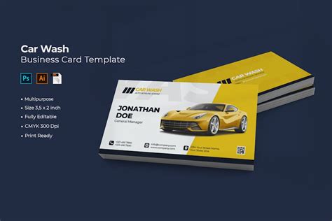 Car Wash Business Card by Gioraphics on Envato Elements