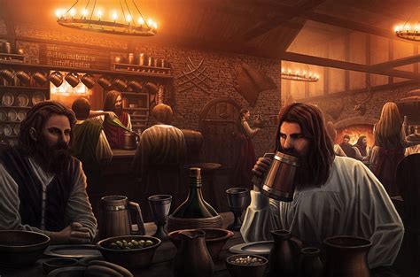 Medieval tavern, Aleksandra Mokrzycka on ArtStation at https://www.artstation.com/artwork/bOQ1G ...