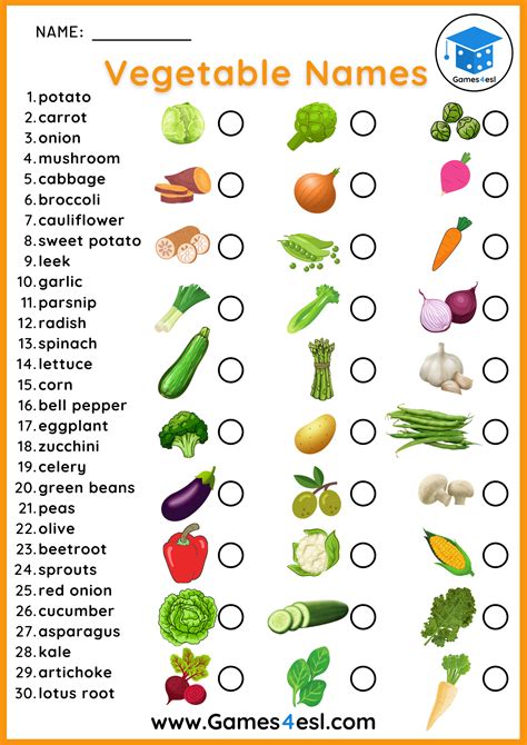 List Of Vegetables In English | English worksheets for kids, English homework, English lessons ...