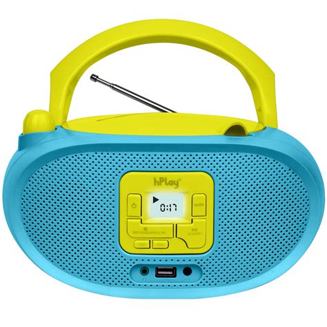 hPlay Gummy GC04B Portable CD Player Boombox with FM Stereo Radio & US