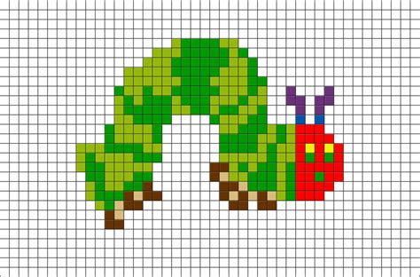 The Very Hungry Caterpillar Pixel Art | Baby cross stitch patterns, Mini cross stitch, Tiny ...
