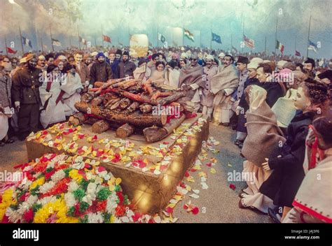 Diorama of mahatma gandhi funeral, mani bhawan museum, mumbai, india ...