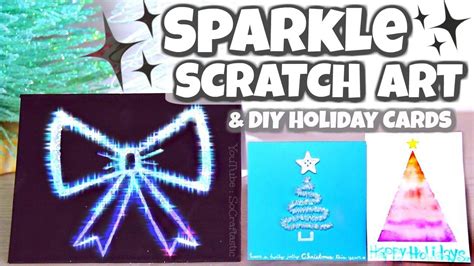 GLITTER SCRATCH ART & DIY Holiday Card Designs, CHRISTMAS DIYs! by SoCraftastic