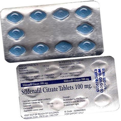 Sildenafil Citrate 100 Mg Tablets Manufacturer Supplier in Vadodara India