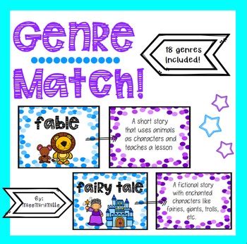 Genres Matching Game by MissMiniMills | TPT