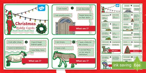 Christmas Riddle Cards - Fun Holiday Game for Children