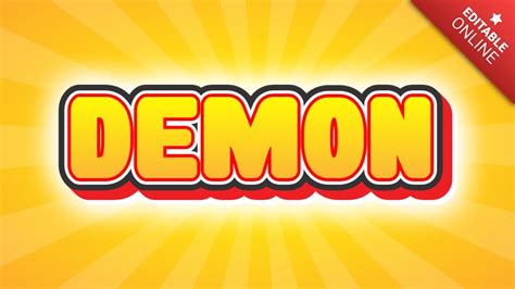 Demon | 3D 2024 Yellow | Text Effect Generator