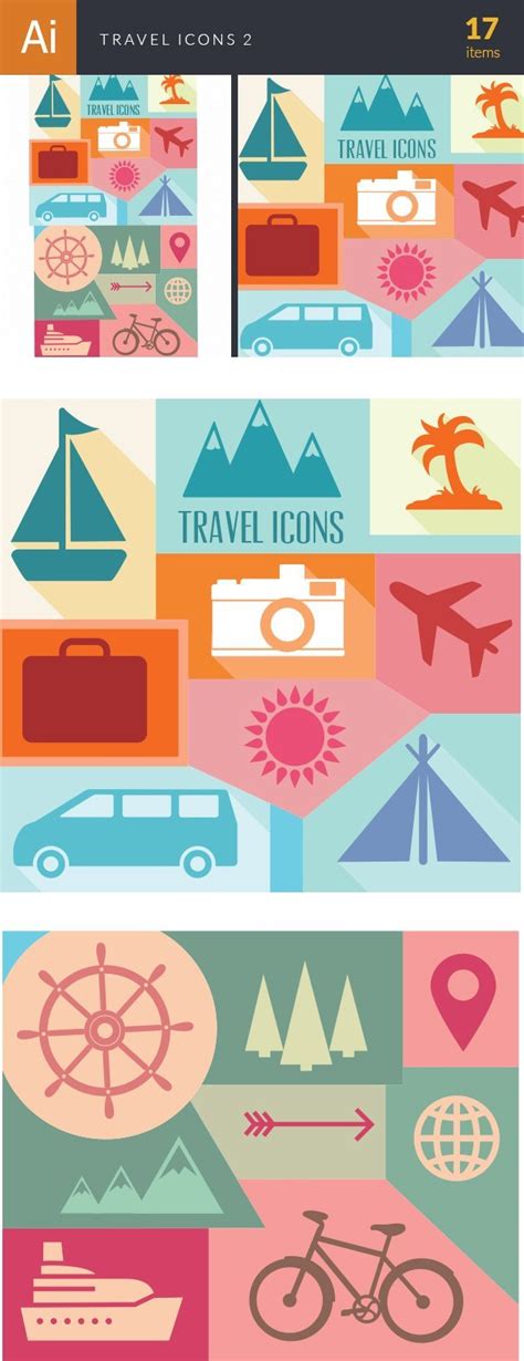 Travel Icons Vector Set 2 - Designious