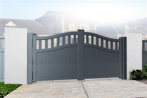 Ready Made Gates | Aluminium Double Swing Driveway Gate | 3.5m Wide | Bell-Curved Top With ...