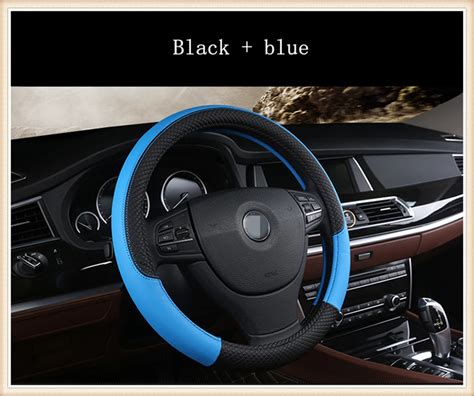 Leather Universal Car Steering wheel Cover 38CM Car styling Sport Auto Steering Wheel Covers ...