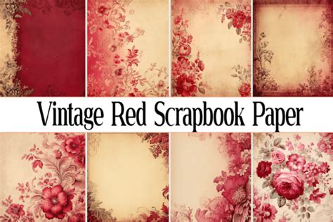 Vintage Red Scrapbook Paper Graphic by Wow Art · Creative Fabrica