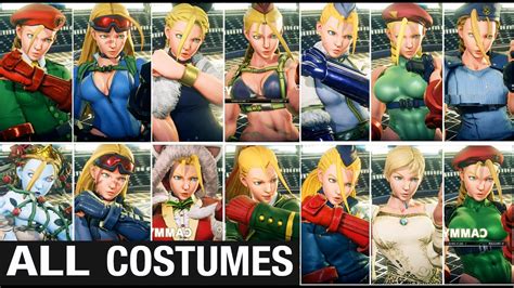 CAMMY All SKINS Costumes Street Fighter 5 - SFV - YouTube