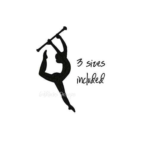 Baton Twirler Dancing Silhouette Embroidery Design 3 Sizes - Etsy Sweden