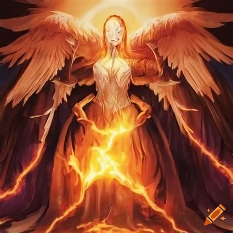 Mtg art of lazorous boros firespawn angel on Craiyon