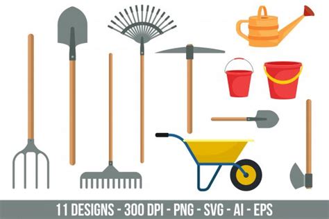 Gardening Tools Clipart Set. Graphic by Creativeclipcloud · Creative ...