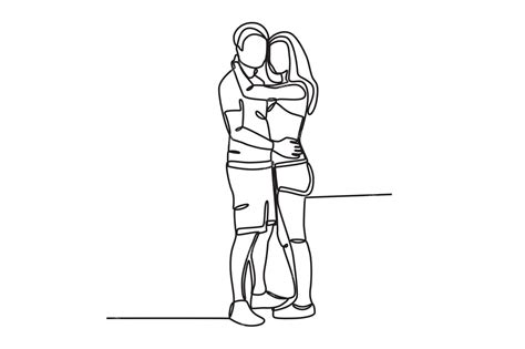 Premium Vector | Illustration of a lover hugging national hugging day oneline drawing