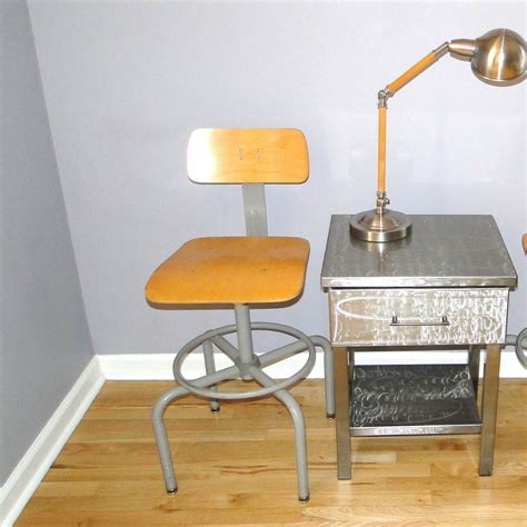 Vintage Chair Science Lab Seat Adjustable Industrial Stool