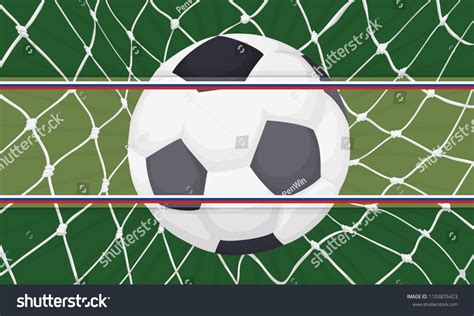 Template Soccer Ball Scoring Goal Net Stock Vector (Royalty Free ...