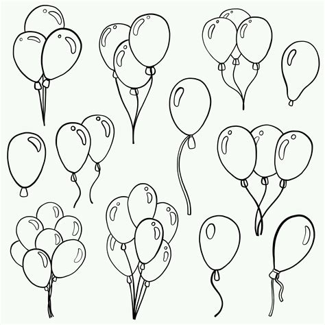 doodle freehand sketch drawing of party balloon collection. 4587575 Vector Art at Vecteezy